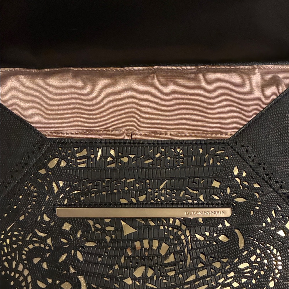 BCBGMaxAzria Black Clutch with Gold Accent - Picture 4 of 6